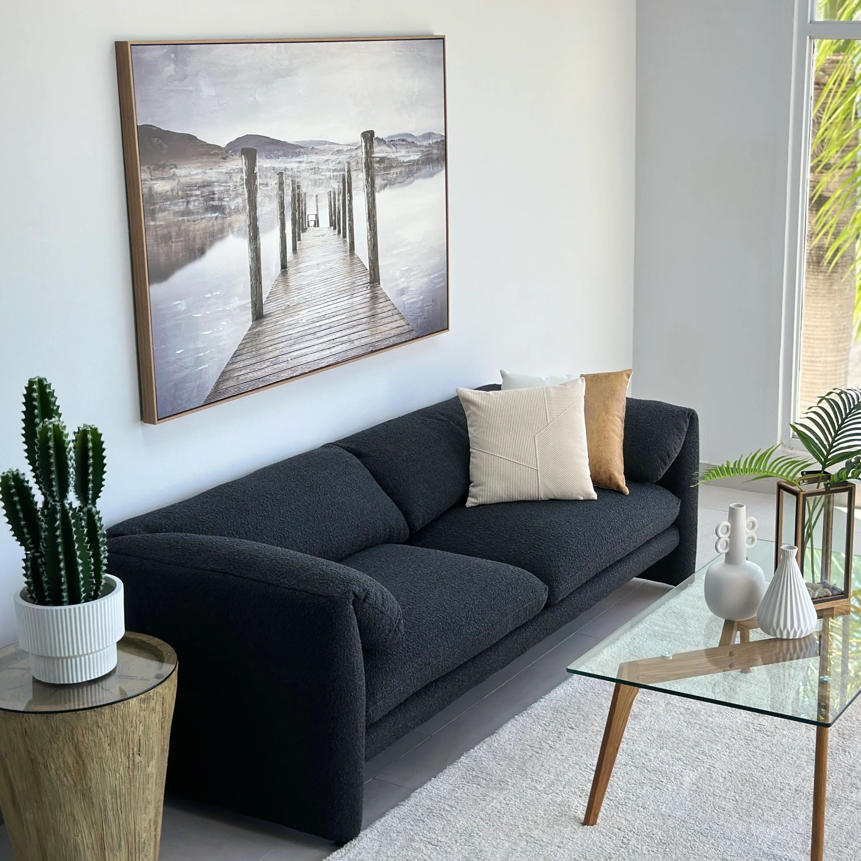 Harmony Black Sofa Bouclé Stoff