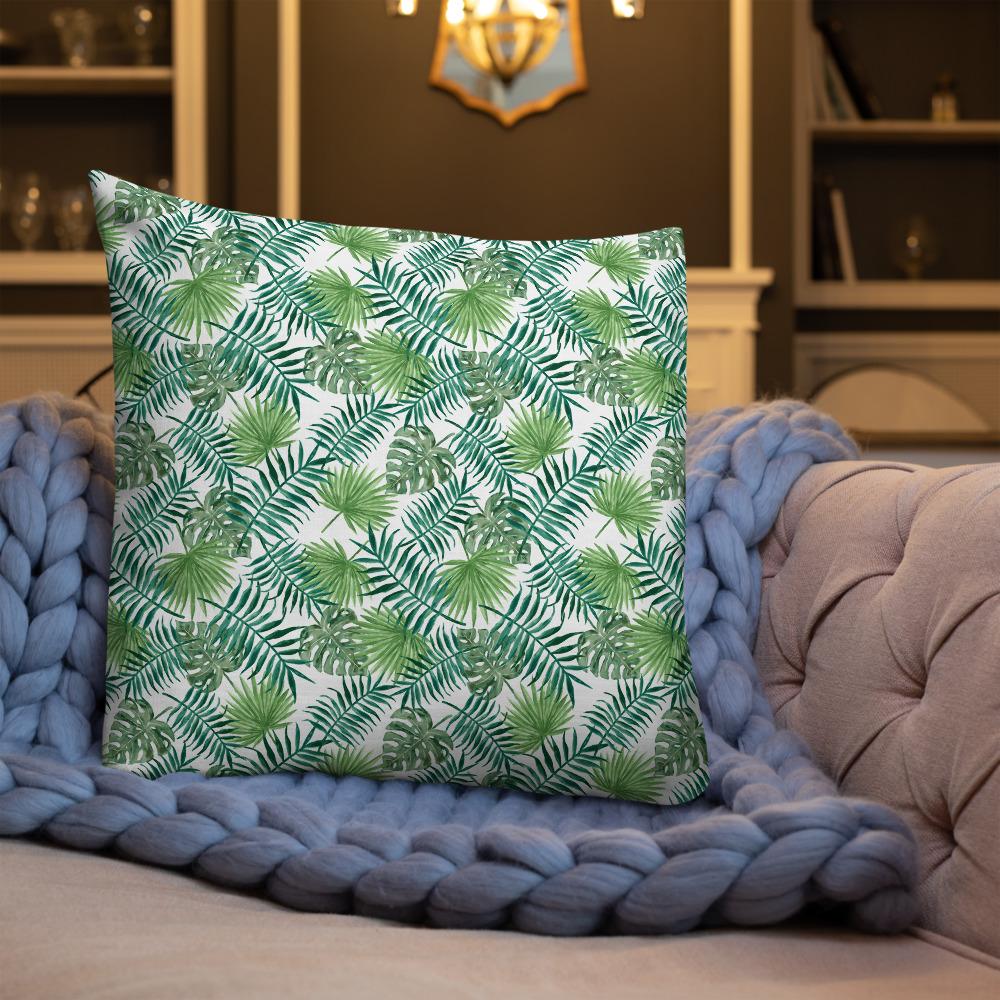 Tropical Leaves Premium Throw Pillow