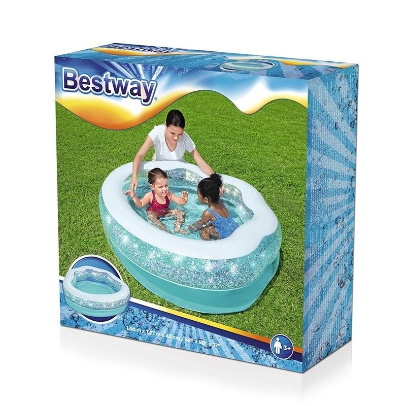 Bestway aufblasbares Kinderplanschbecken, bunt, 150 x 125 x 43 cm, ab 3 Jahren, Garten 52489