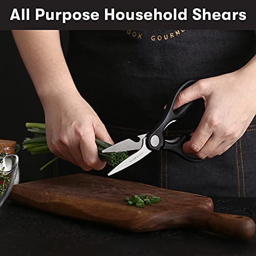 Hochwertiges 19-teiliges Küchenmesserset mit Holzblock | Master Maison Besteckset aus deutschem Edelstahl mit Messerschärfer und 8 Steakmessern