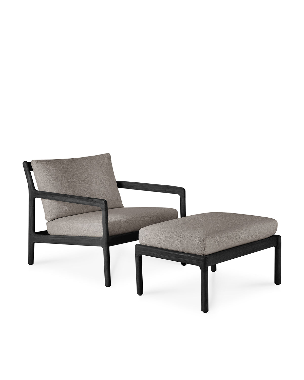 Jack Outdoor Footstool - Black Teak with Mocha