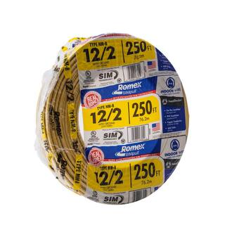 250' Romex SIMpull CU NM-B Southwire-kabel med 12 massive ledere