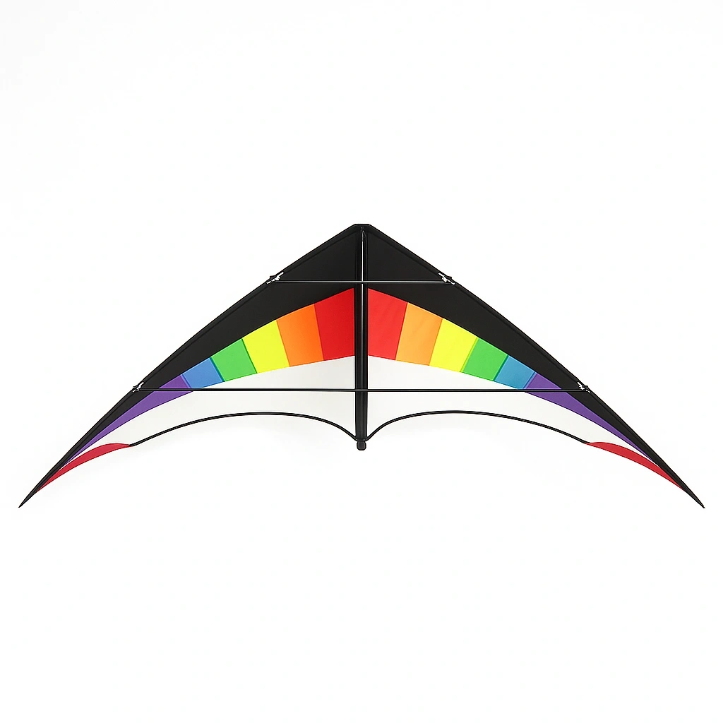 Cerf-volant 4 lignes avec armature en carbone, multicolore, en nylon, pour usage extérieur, 200 x 50 x 2 cm - sismbjr209yv