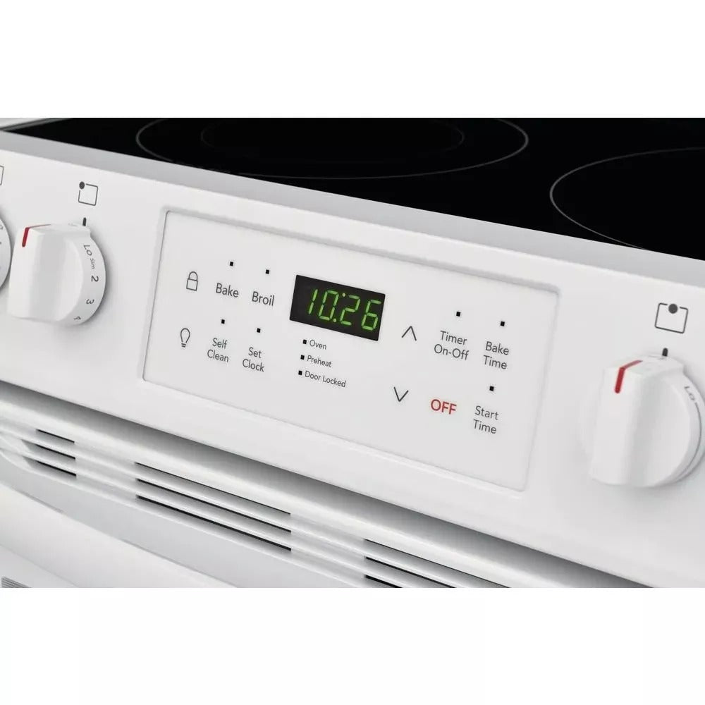 Four électrique 2025 de 76 cm (30 po) et 142 L (5 pi³) – Blanc avec vitre noire NVS