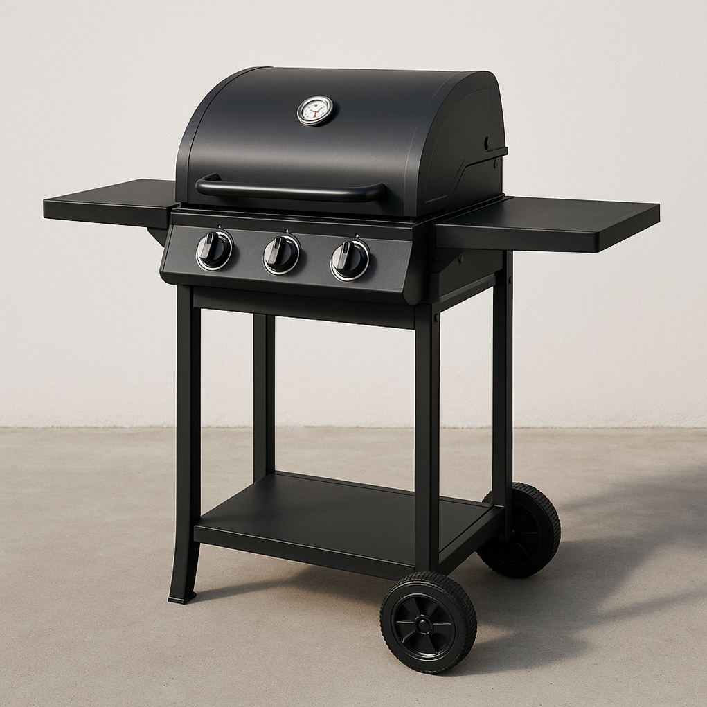 Barbecue à gaz 110x56x114 cm, couleur noire SQrOrGL360hH