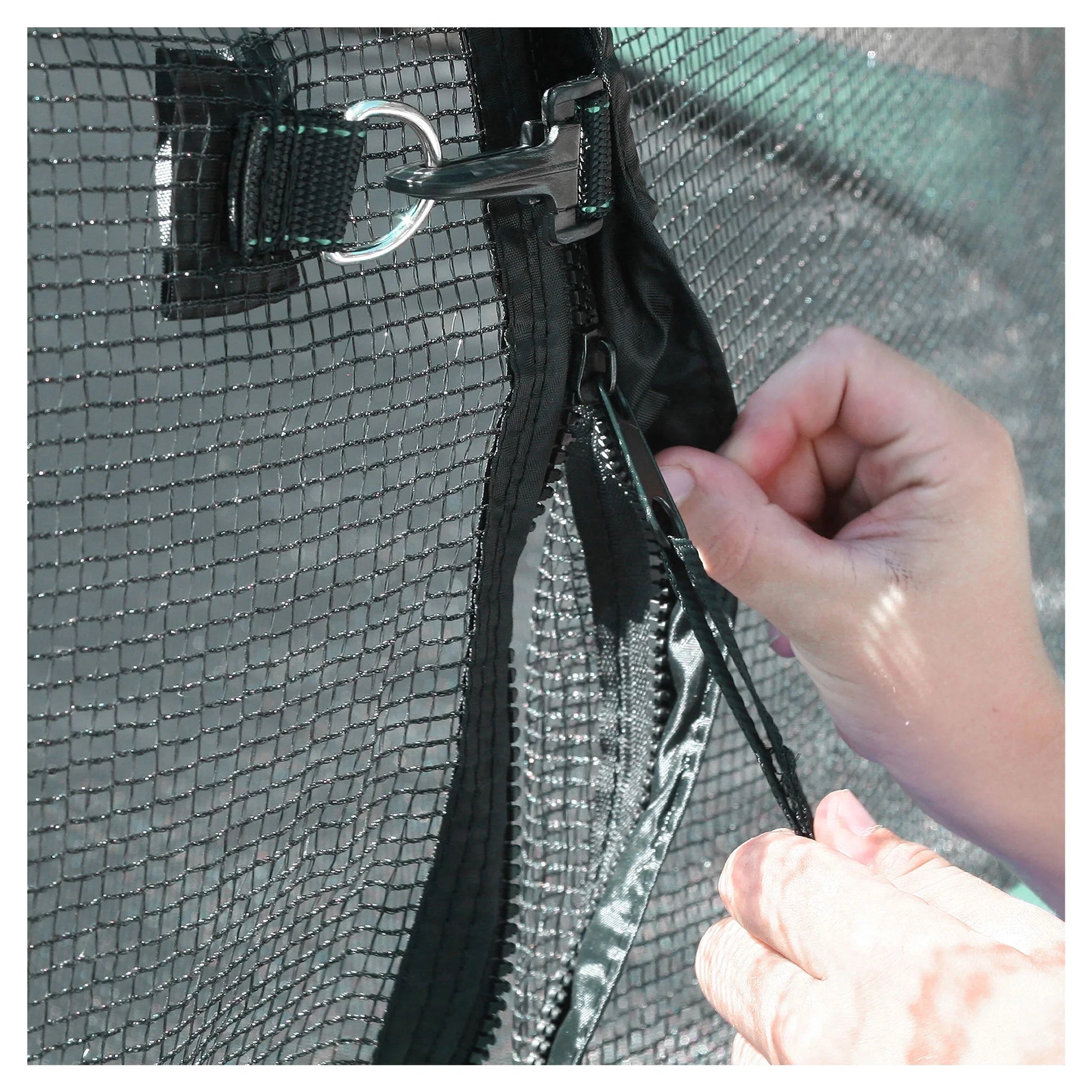 Trampoline rond Skywalker 2025, 3 mètres (10 pieds), avec filet de sécurité. Vert.