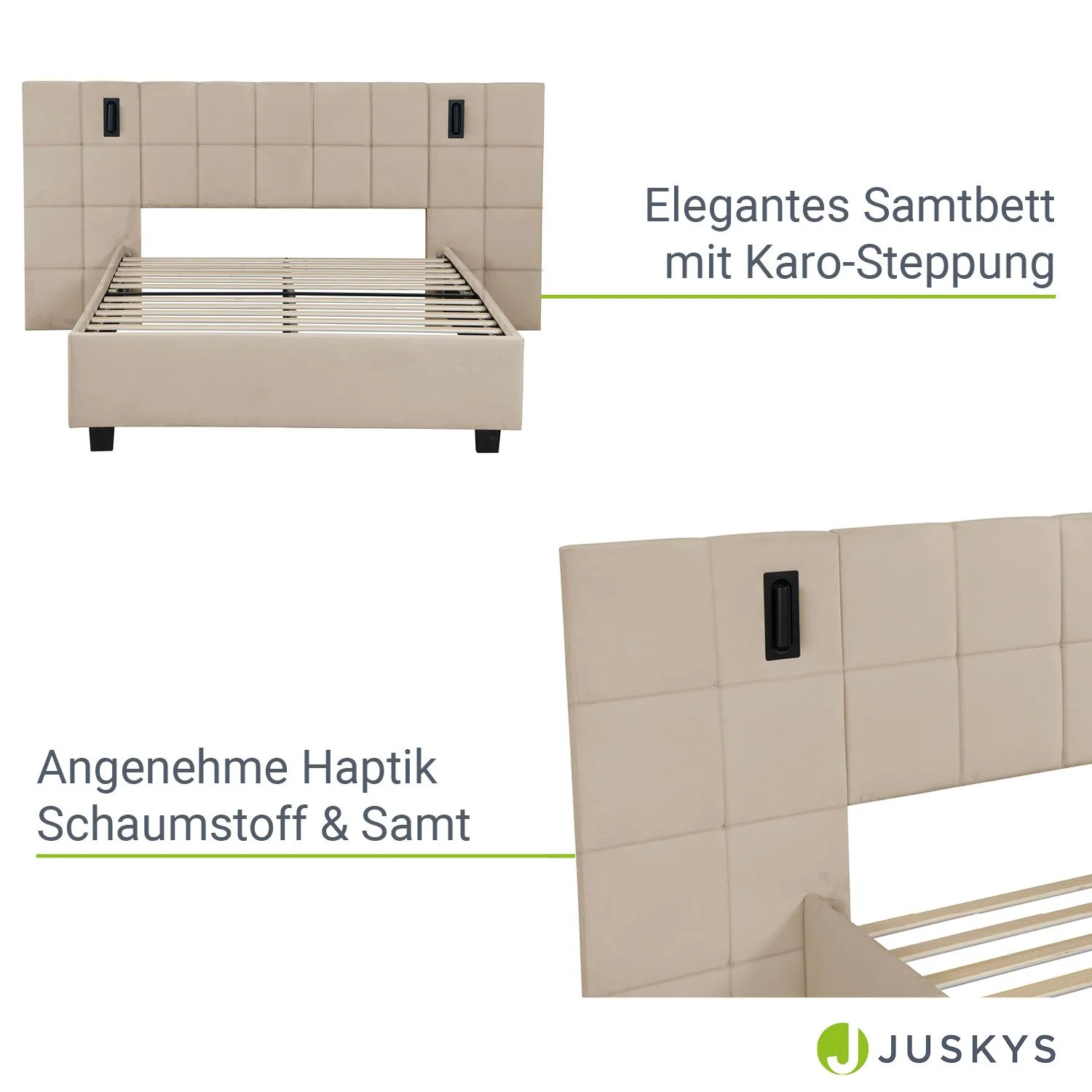 2025 Lit rembourré en velours Luzano