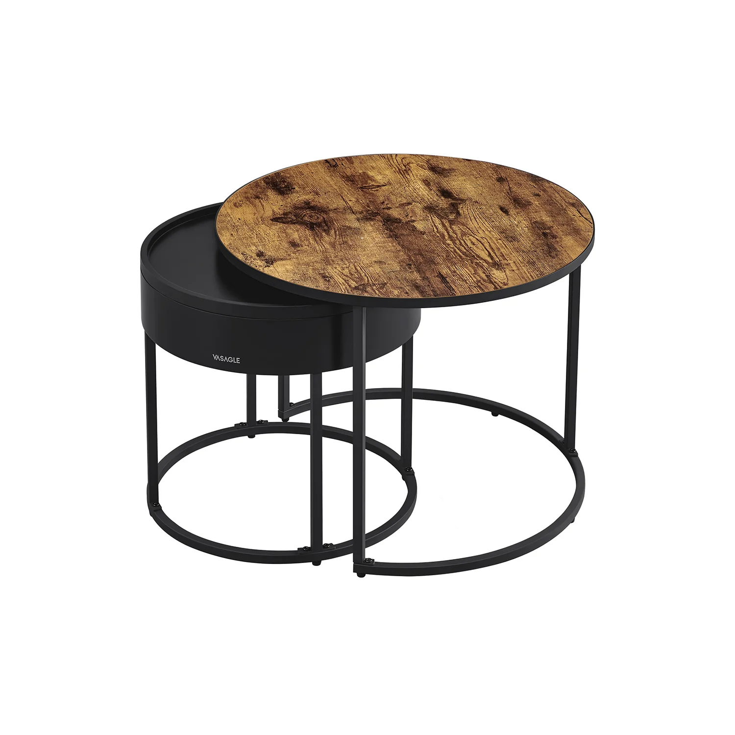 Set aus 2 Couchtischen aus Walnussholz