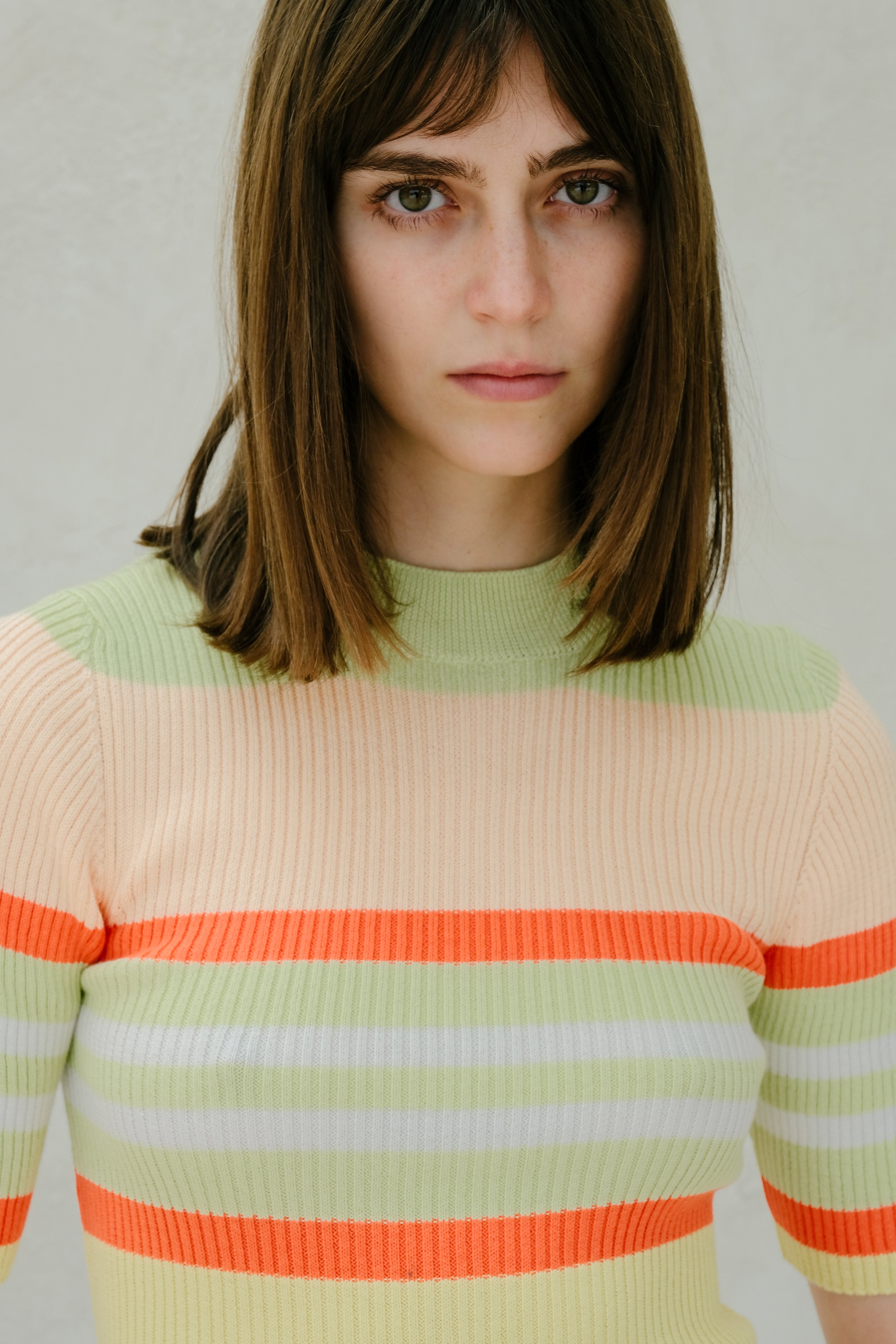 Pima Cotton Stripes Ribbed T-Shirt