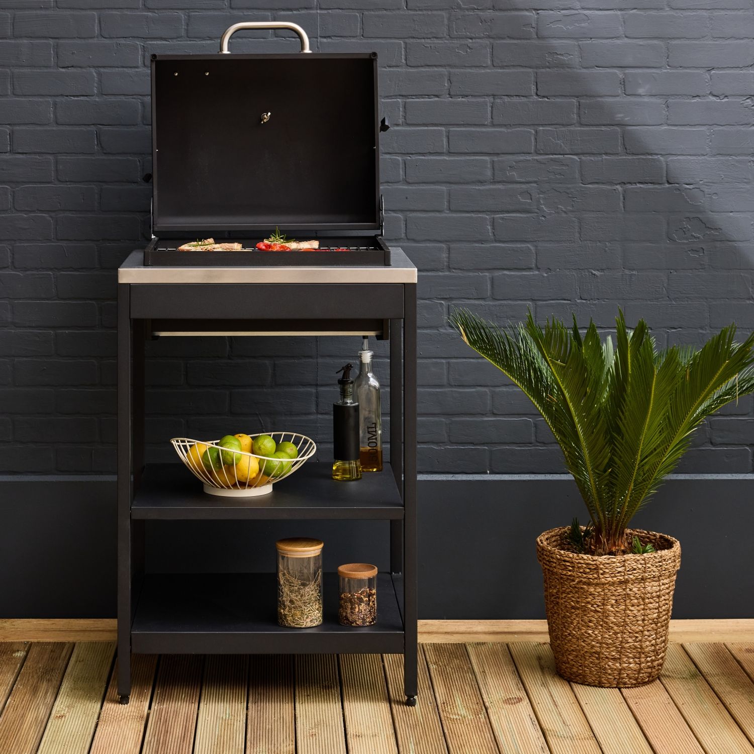 Holzkohlegrill, Edelstahl, Chromrost, 2