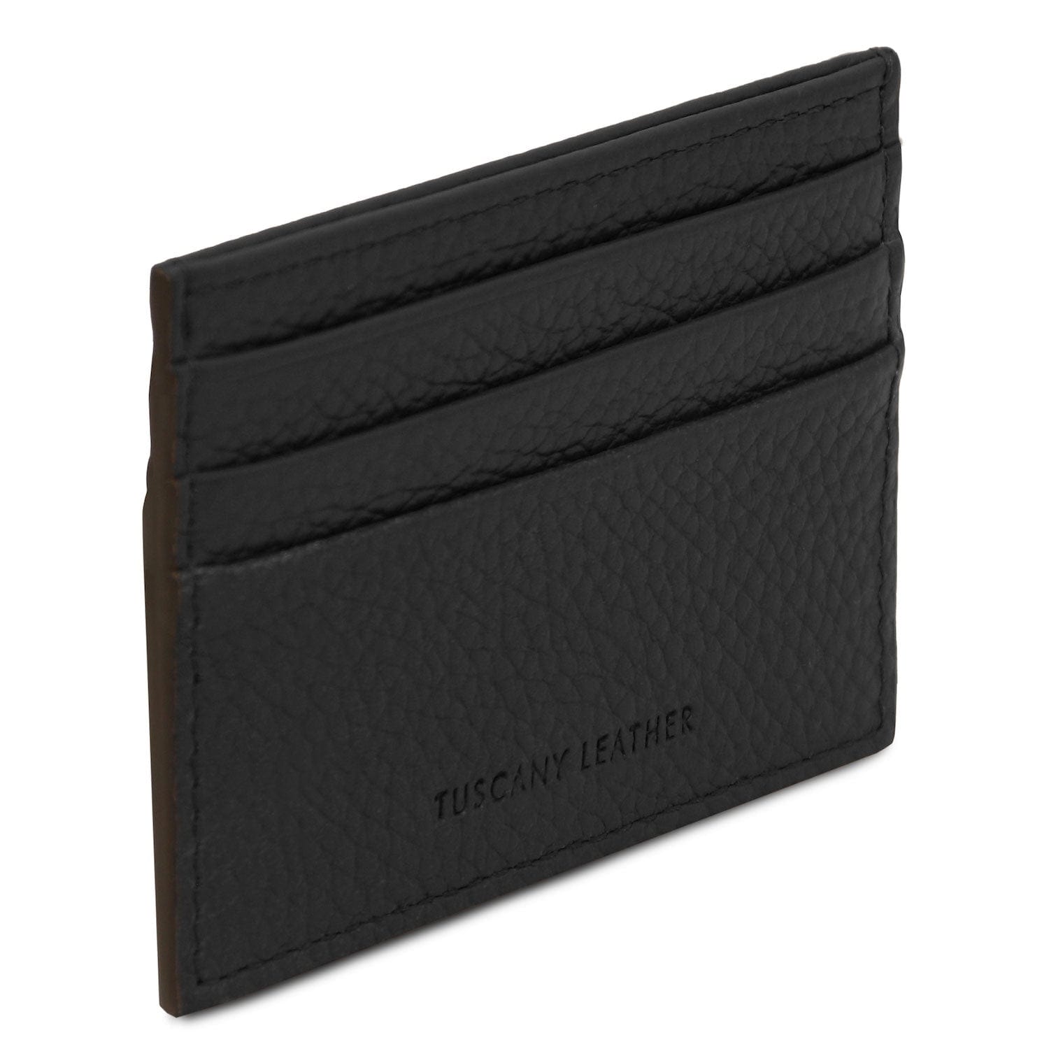 Leather card holder - 6 cards, pebbled leather | TL142472