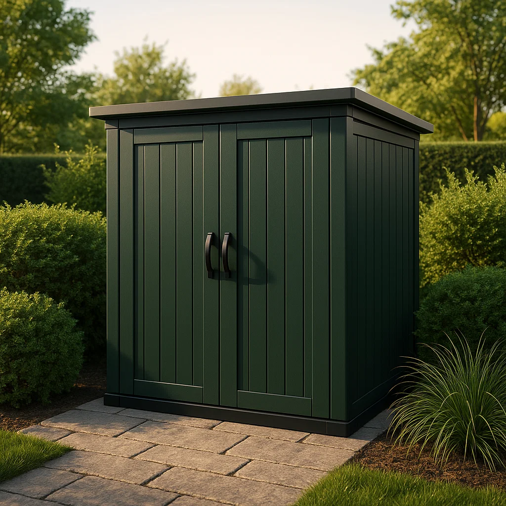 Abri de jardin en résine vert foncé, pour usage extérieur, 188 x 170 x 200 cm zcoaxMW217oS