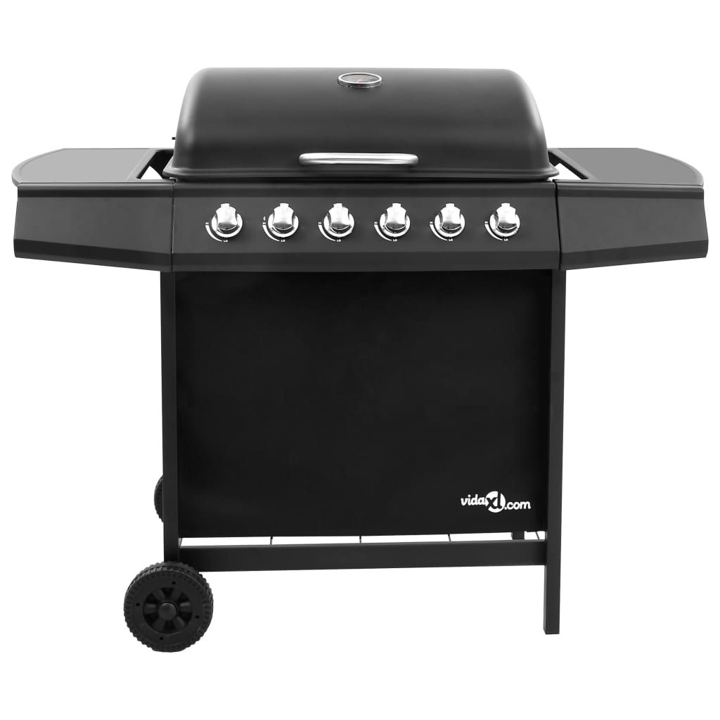 Vidaxl 6-Brenner-Gasgrill, Schwarz