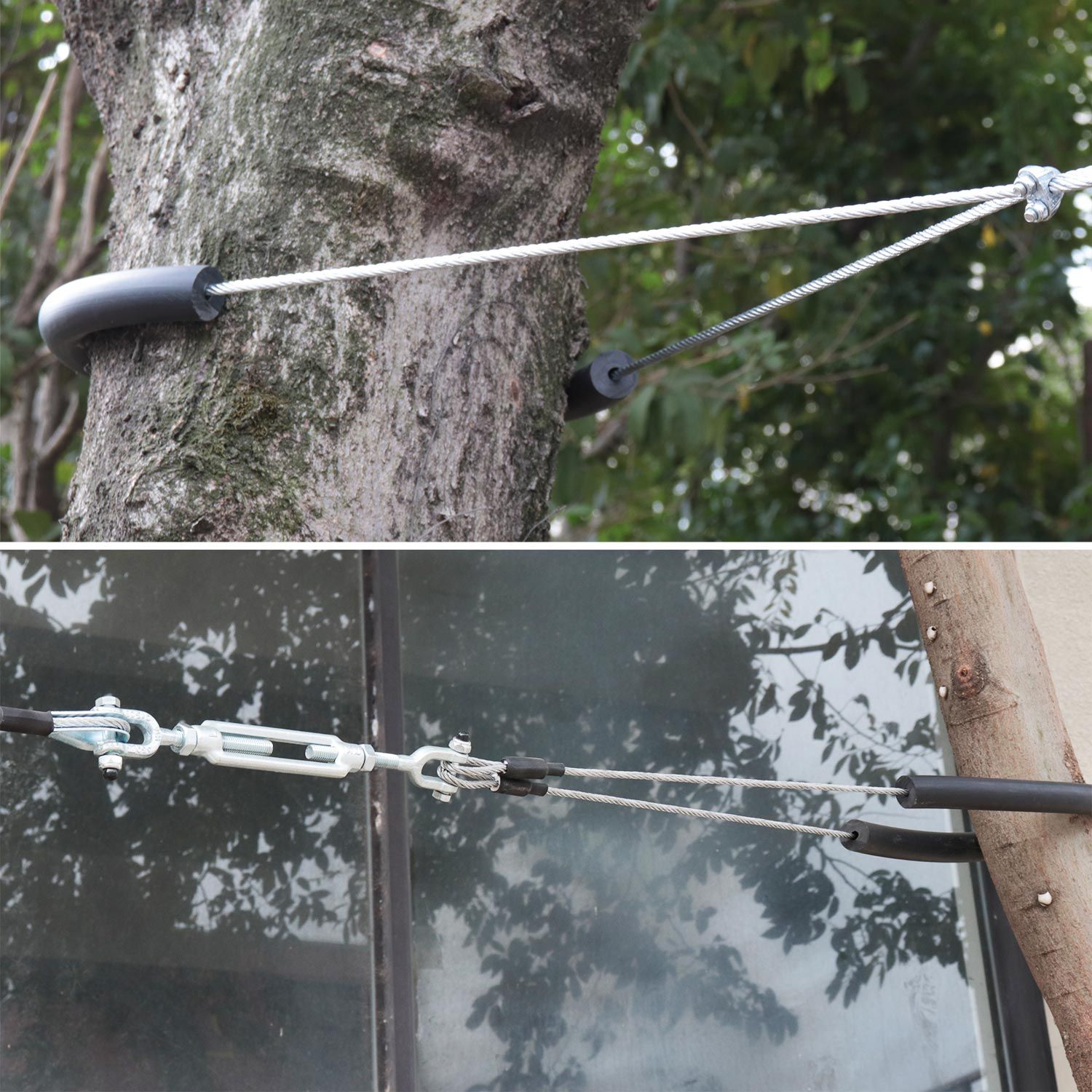 30 m lange Seilrutsche für Kinder mit Schaukel, Grün