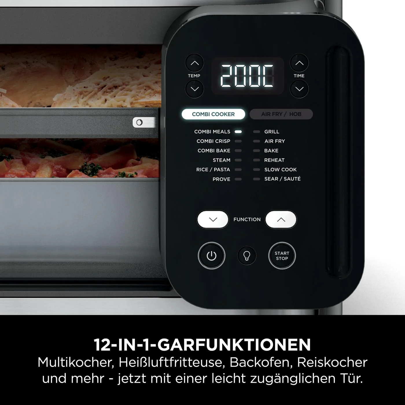 2025 Ninja Combi 12-i-1 multikomfur. Ovn og airfryer. 12 madlavningsfunktioner. Airfryer og grill. Klar på 15 minutter*. Med stegeplade, pande, grøntsagsrist og opskriftsguide. Grå. SFP700EU