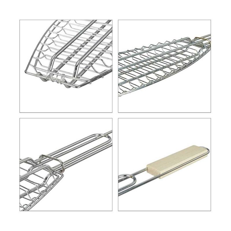 Fischgrill für Barbecue, 51 x 12 cm, Einzelgrill