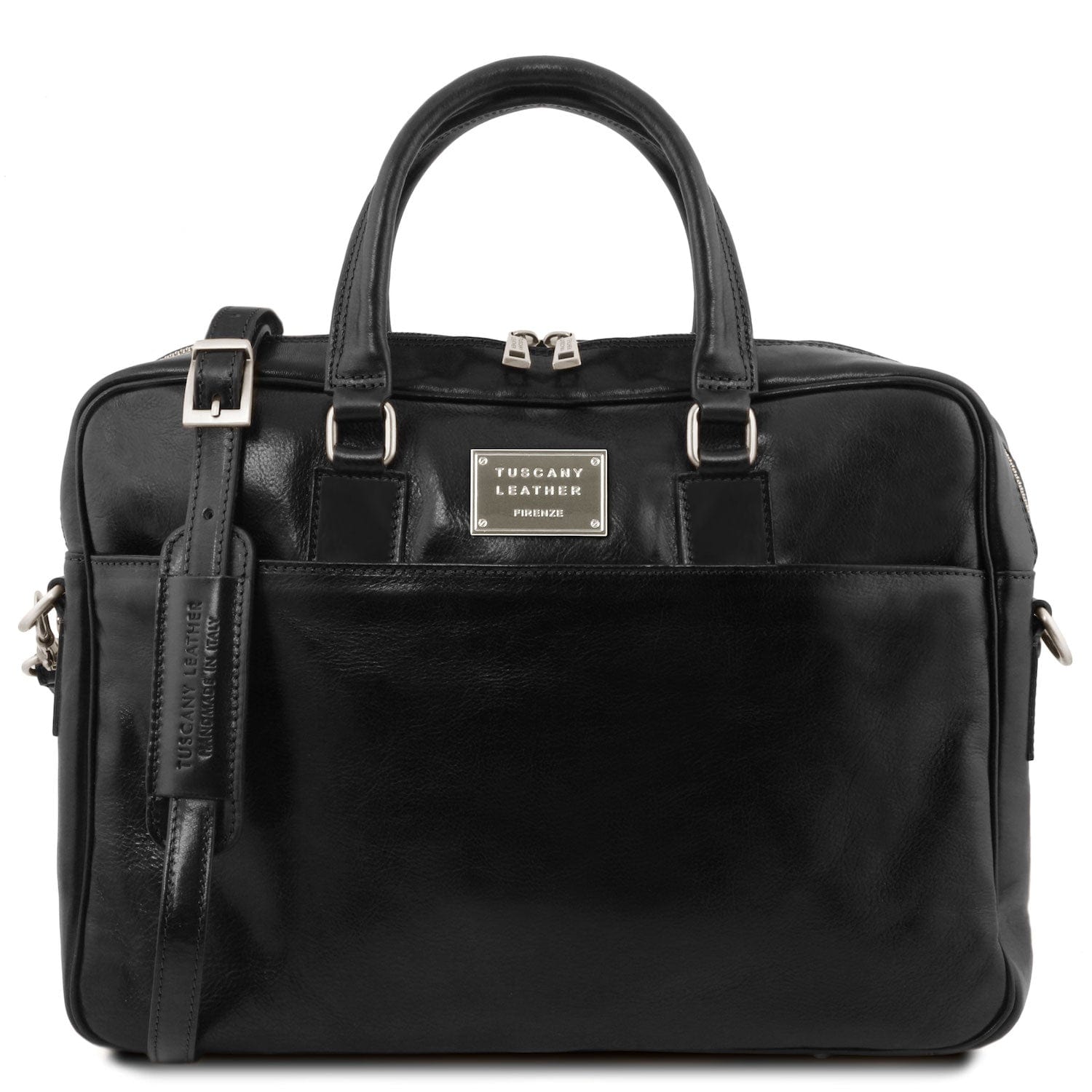 Urbino - Leather laptop briefcase with front pocket | TL141241