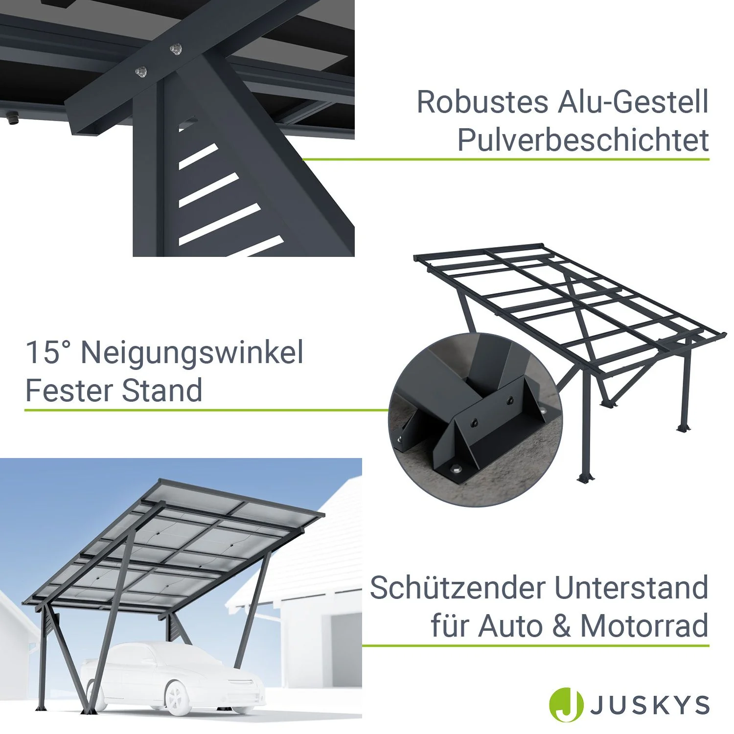 Structure de carport solaire SunLuxe 2025 - 4100 watts