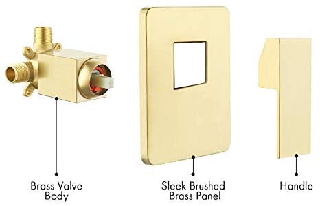 KES Schwarze Duscharmatur mit Duschventil und Regenduschkopf