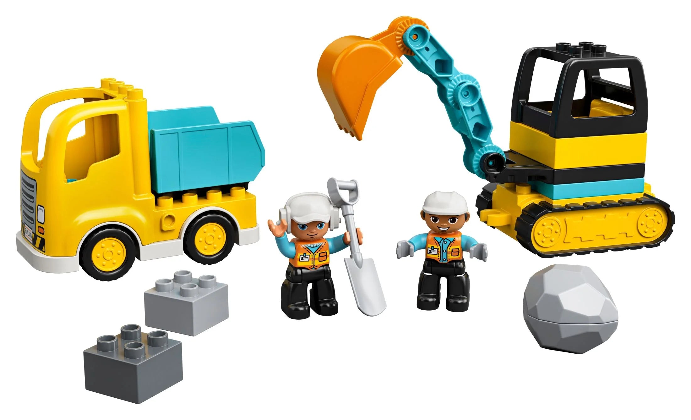 LEGO DUPLO City Camion et pelleteuse à chenilles 10931, jouet pour garçons et filles de 2 à 4 ans, développe la motricité fine