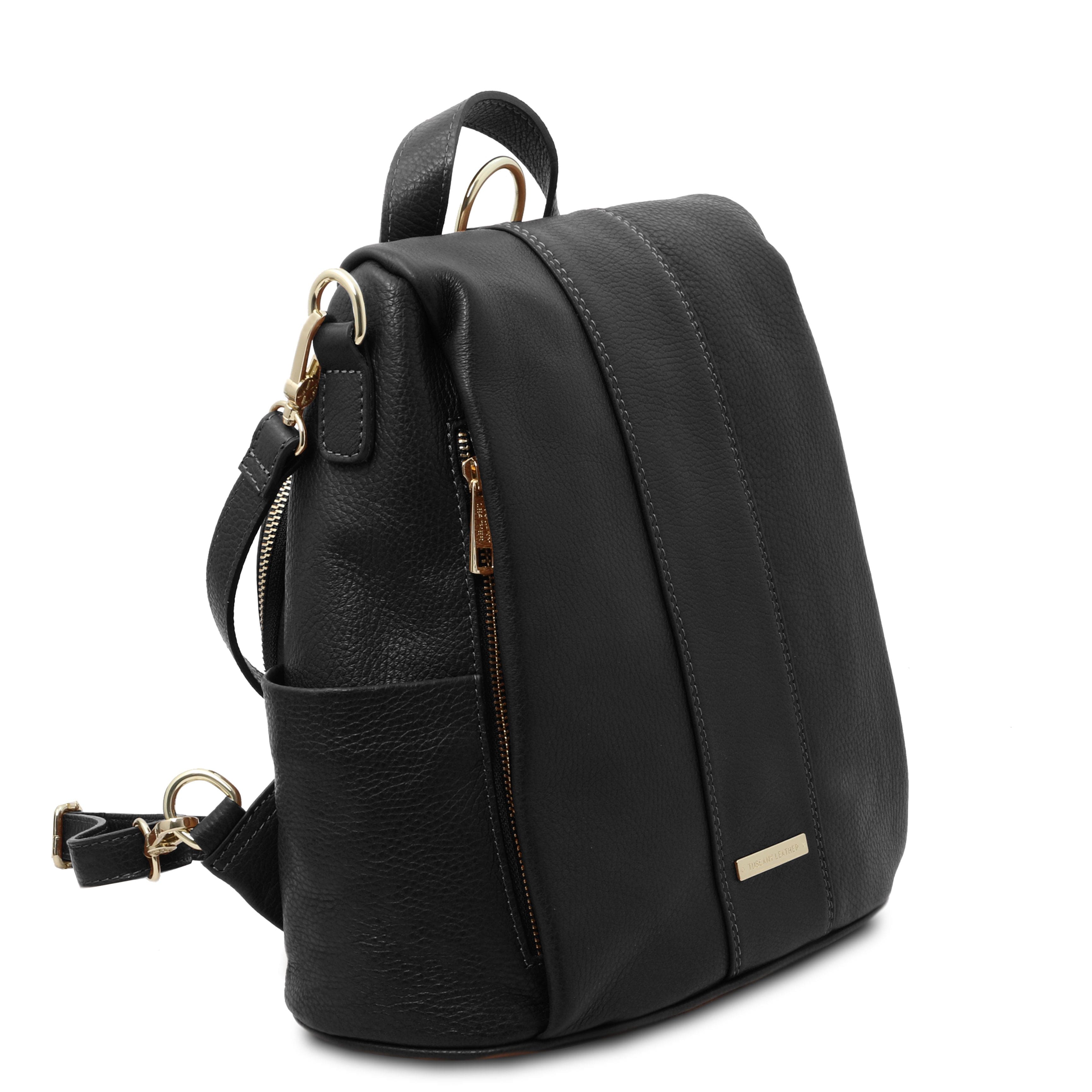 TL Bag - Soft leather backpack - convertible 2-in-1 backpack shoulder bag | TL142138