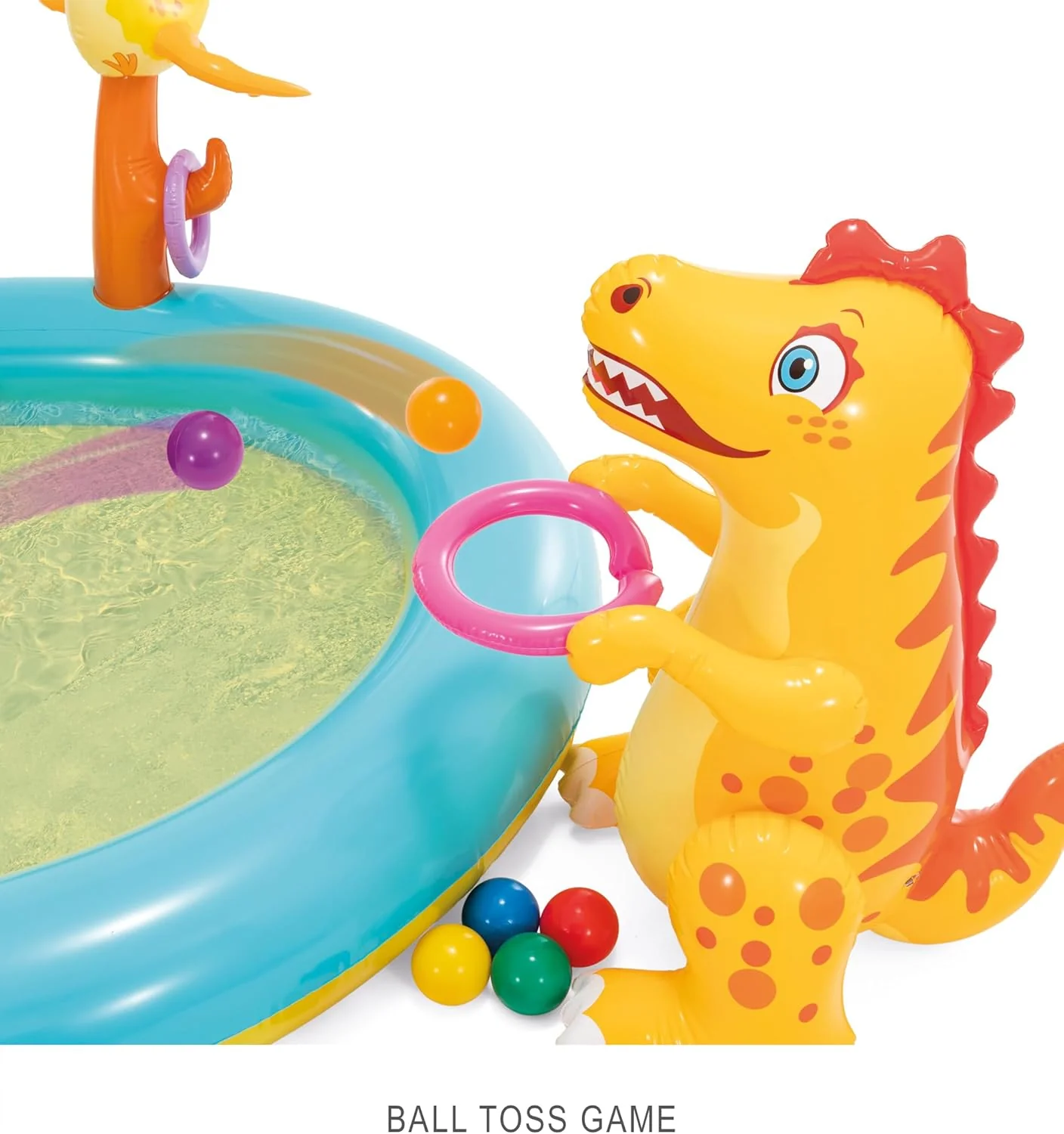 Intex Jungle Adventure Oppusteligt Legeområde – Pool med Rutsjebane og Vandlege til Børn