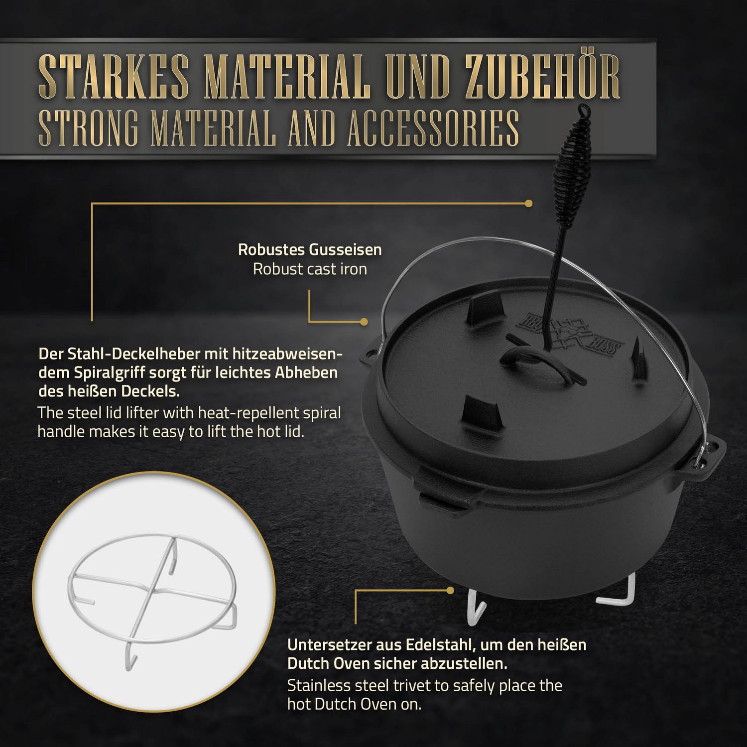 9-Liter-Gusseisen-Grillset #boss