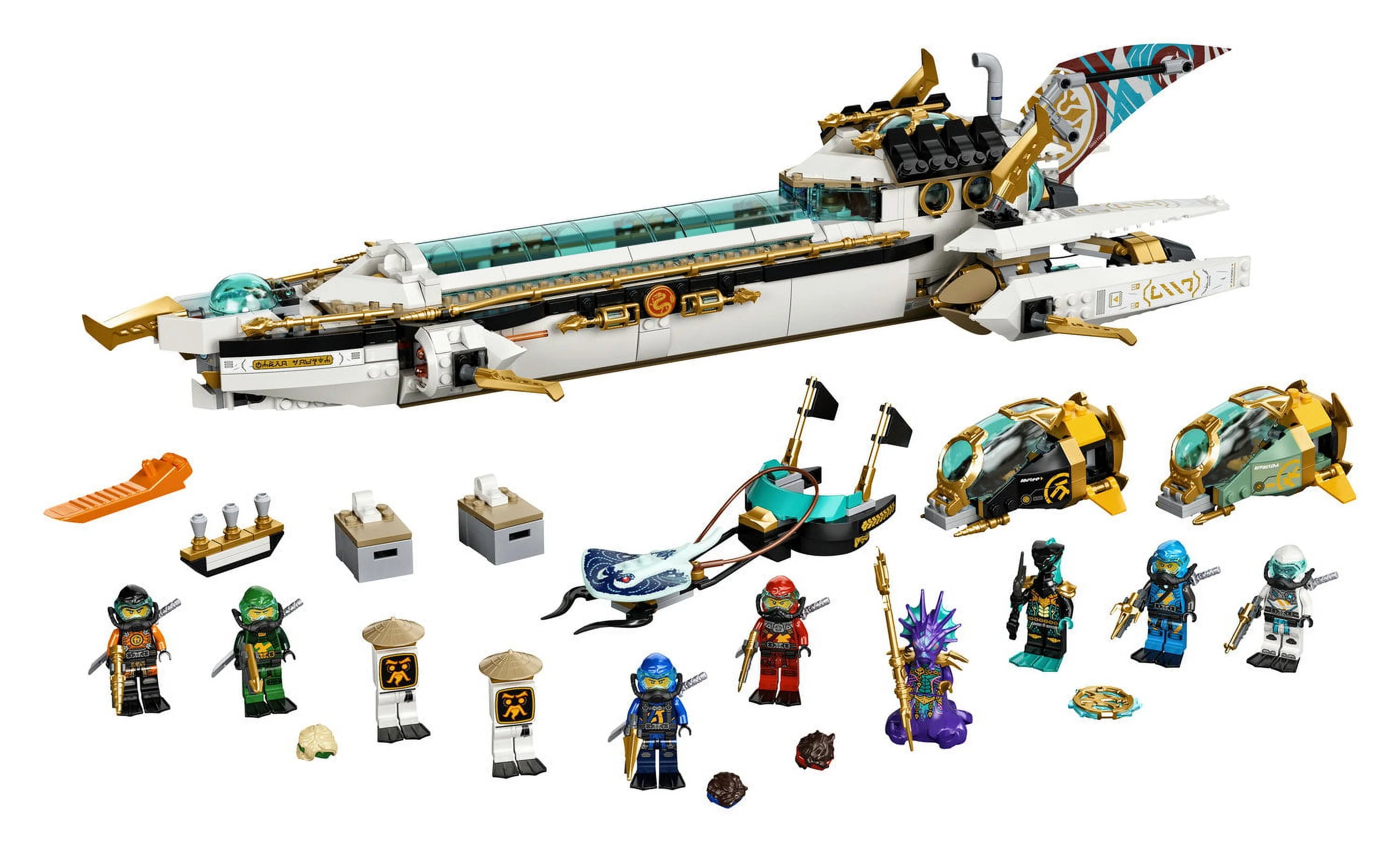 LEGO NINJAGO Hydro Bounty U-Boot-Bauset 71756 mit Kai- und Nya-Minifiguren, Ninja-Spielzeug, Geschenk für Jungen und Mädchen ab 9 Jahren