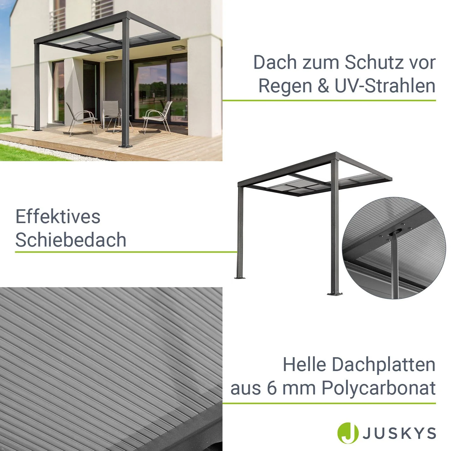 2025 Jakarta Terrassenmarkise mit Polycarbonatplatten