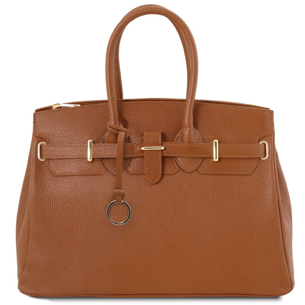 TL Bag - Leather handbag with golden hardware | TL141529