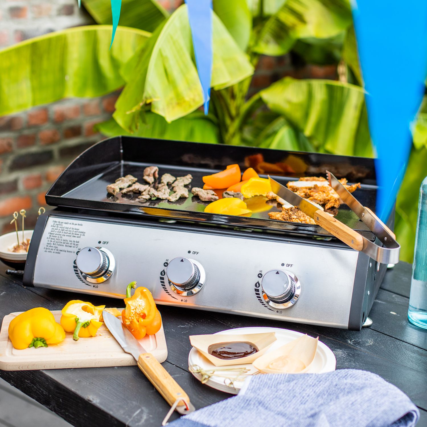 Livoo Gasgrillplatte 7,5 kW, emaillierte Stahlplatte 61 x 38 cm - Doc277