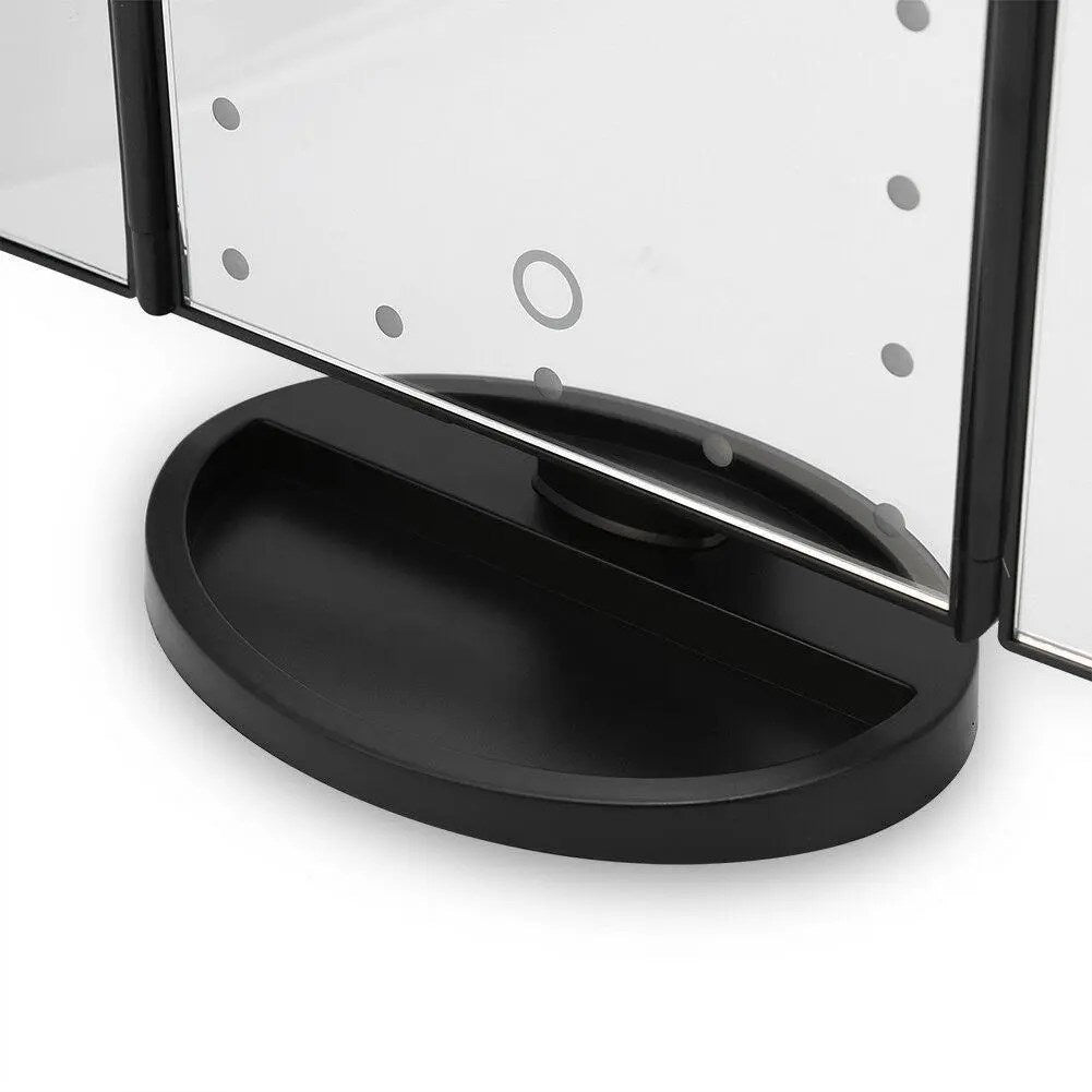 Miroir de maquillage intelligent avec éclairage, grossissement x10, réglable, 22 LED