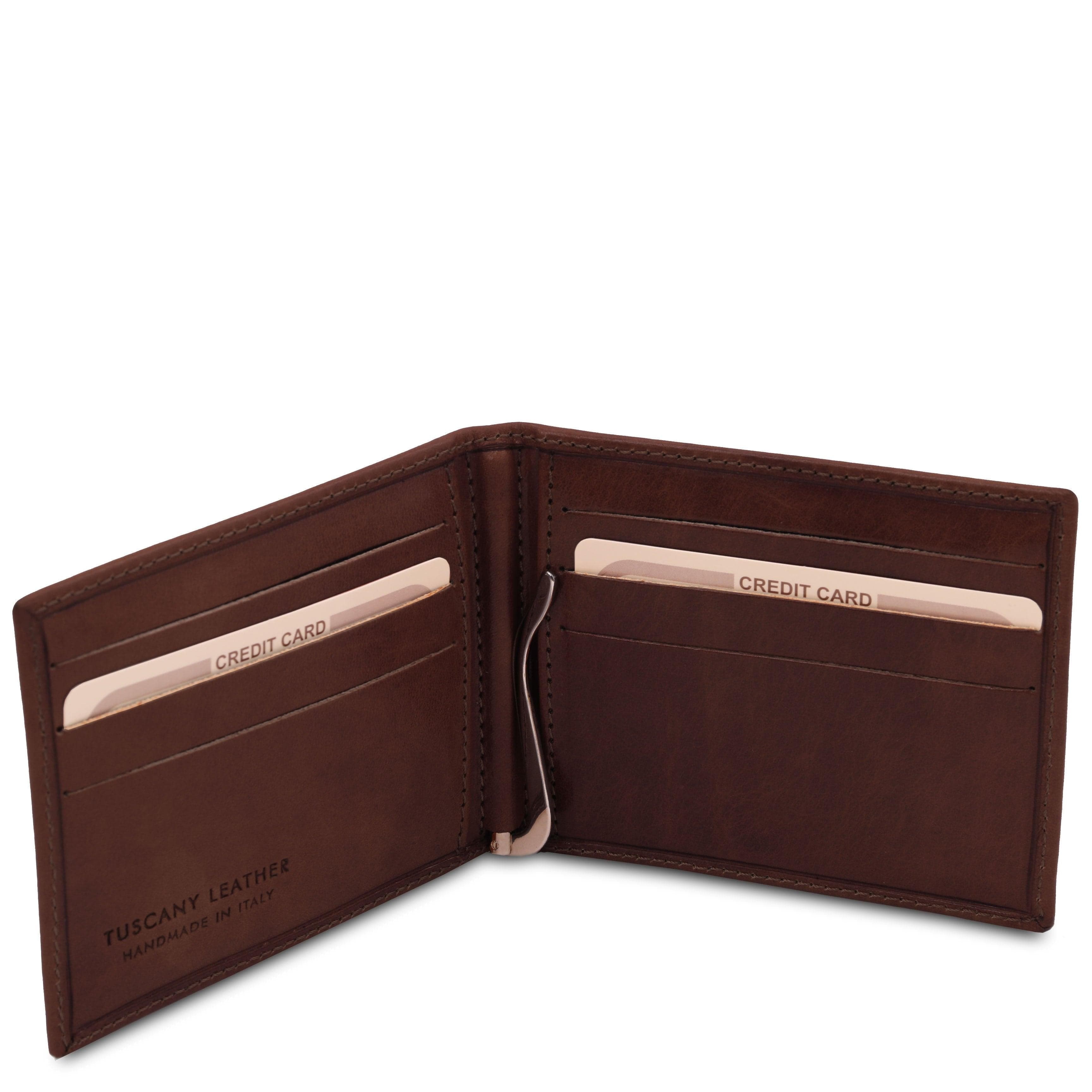 Exclusive leather card holder with money clip | TL142055