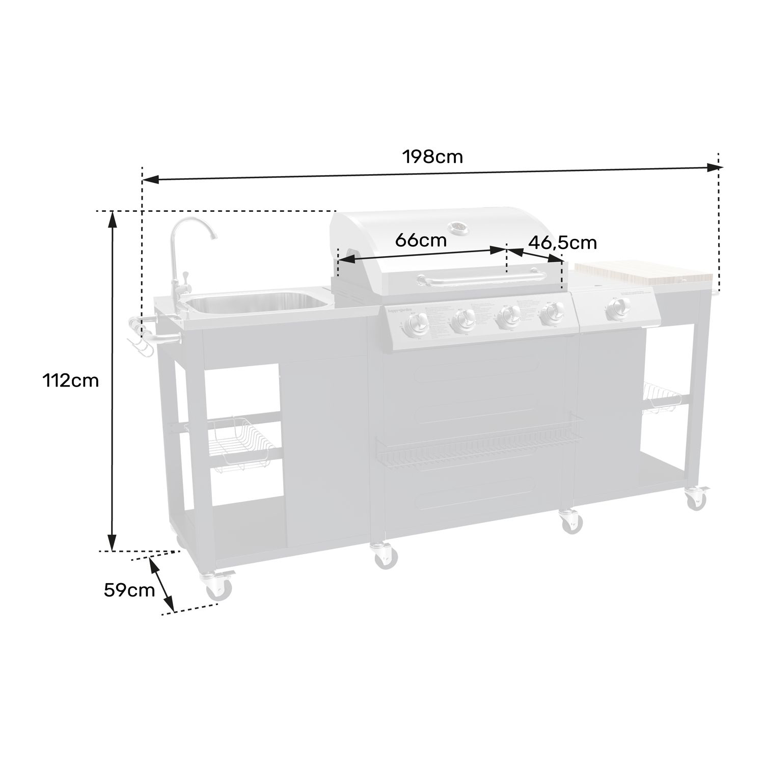 Texas Udendørs Køkken - 4+1 Brændere