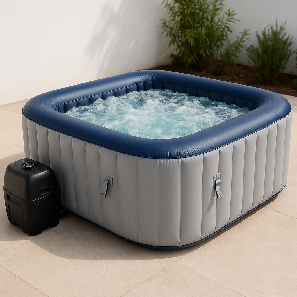 Spas gonflables gris/bleu marine 200x200x70 pzqCxFf477sU