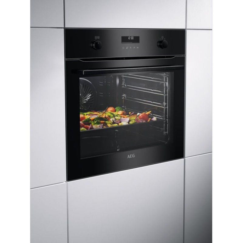 Aeg Bpk535060b Pyrolyse-Backofen aus schwarzem Glas