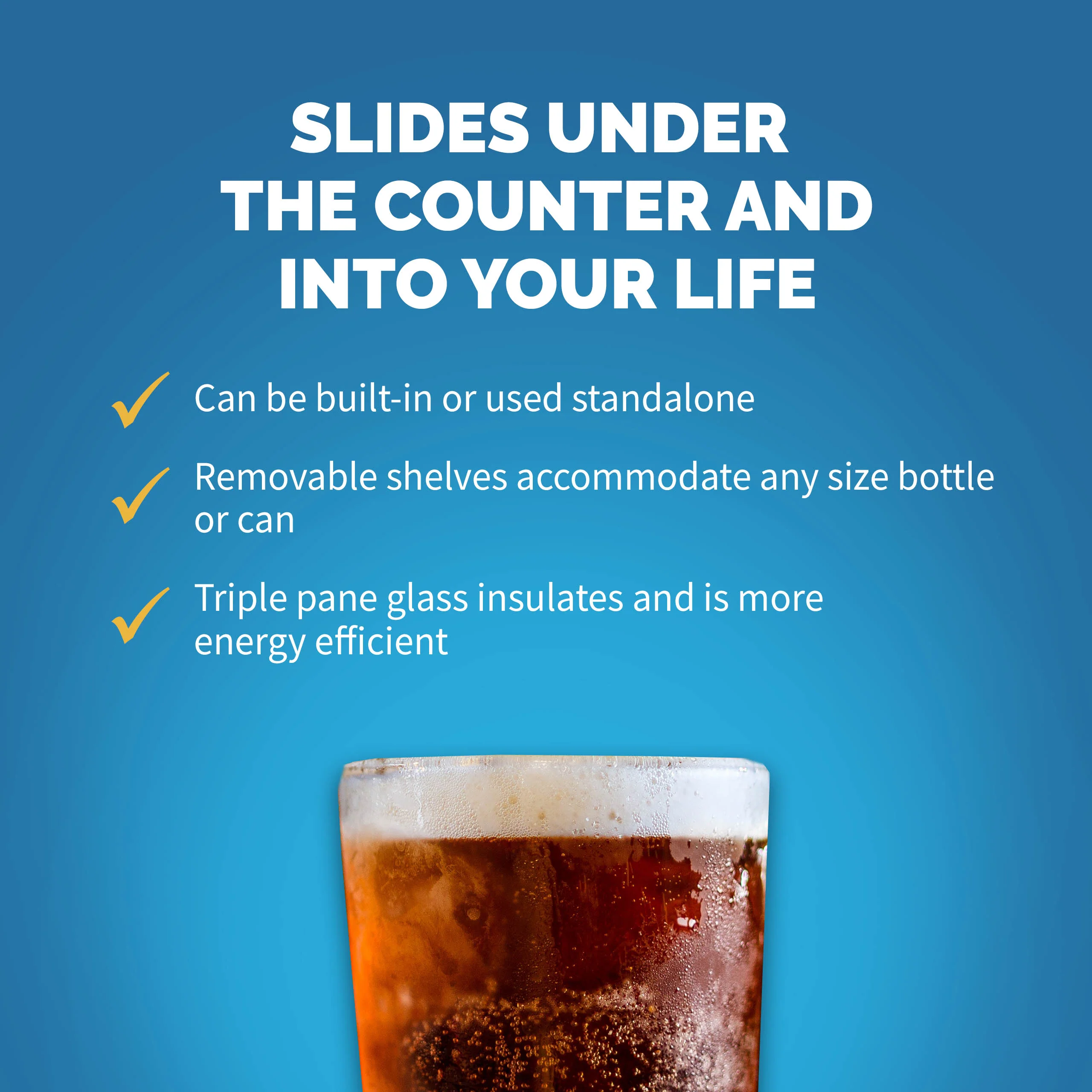 Newair® Einbau-Getränkekühlschrank 2025, Schwarz – 96 Dosen – 38 cm (15 Zoll)