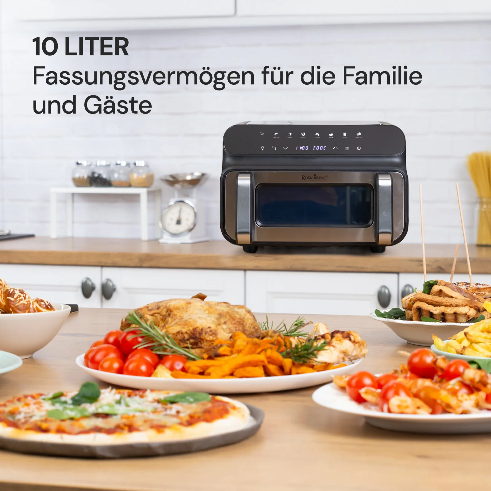 2025 Rosmarino Infinity MasterPro 5-in-1 Heißluftfritteuse – 10 l