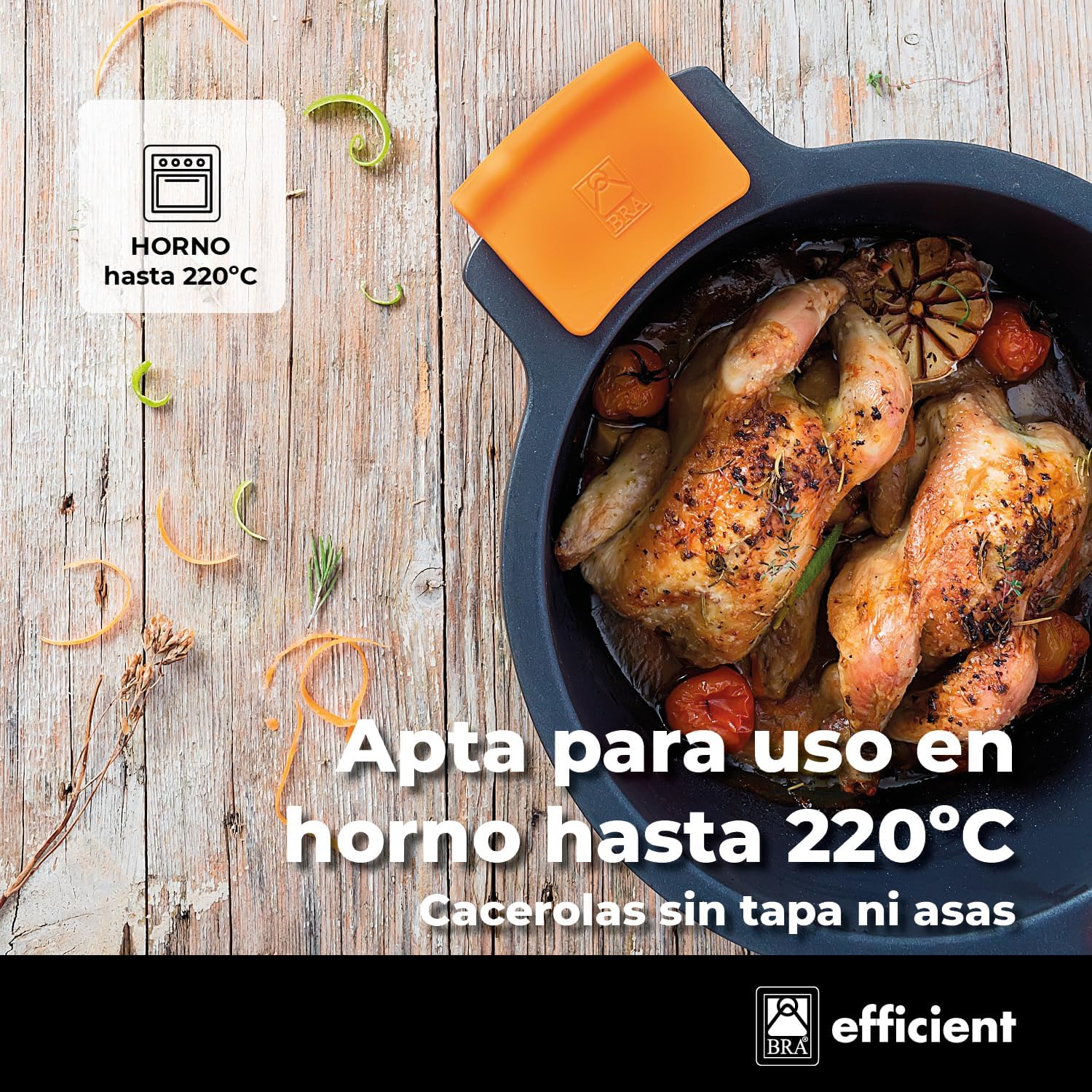 BRA Effizientes 9-teiliges Antihaft-Kochgeschirr-Set aus Aluminiumguss, geeignet für alle Herdarten und Induktion (Besteht aus 4 Töpfen und 1 Topf + 4 Deckeln)