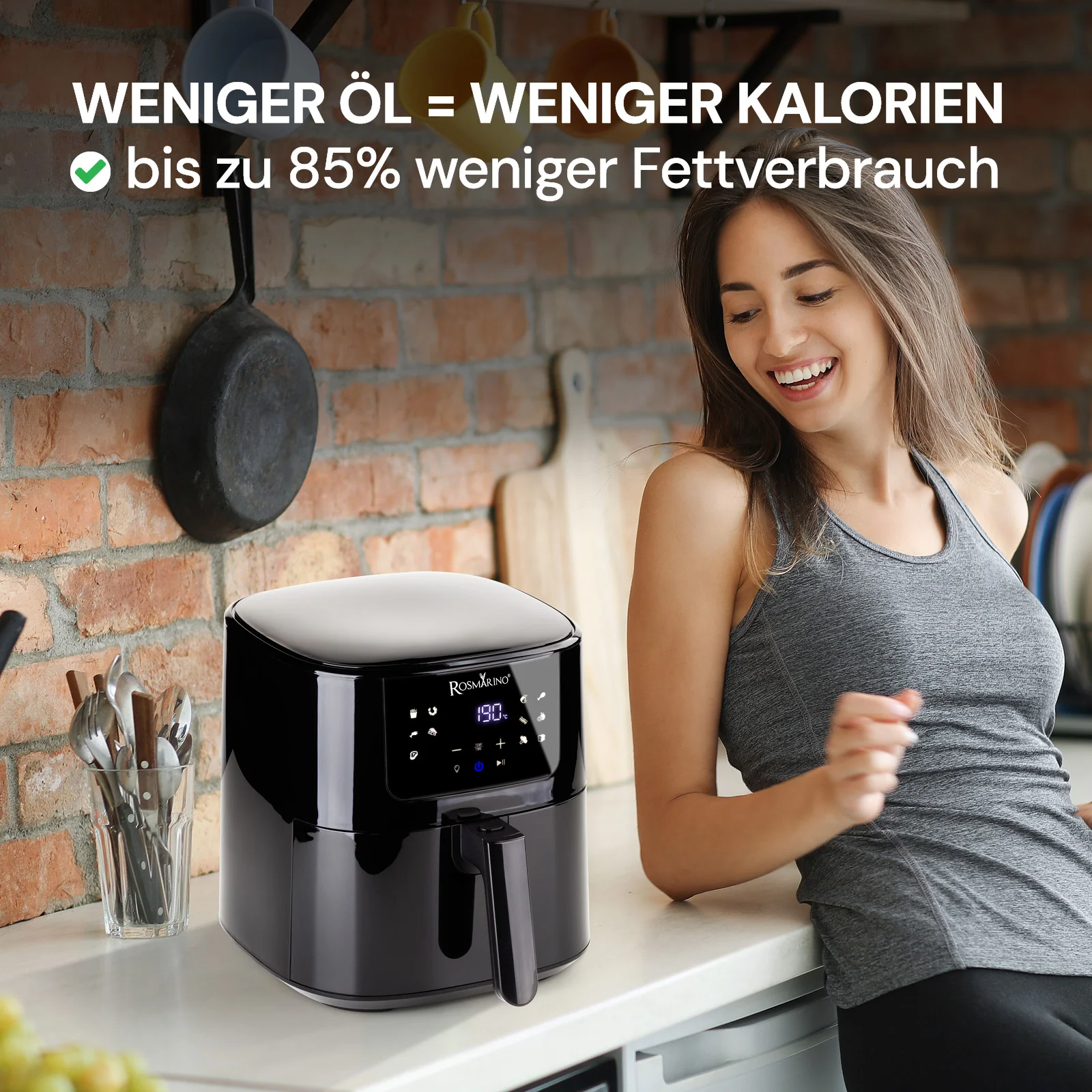 Rosmarino Infinity Vision XL Heißluftfritteuse (Modelljahr 2025) – 5 l