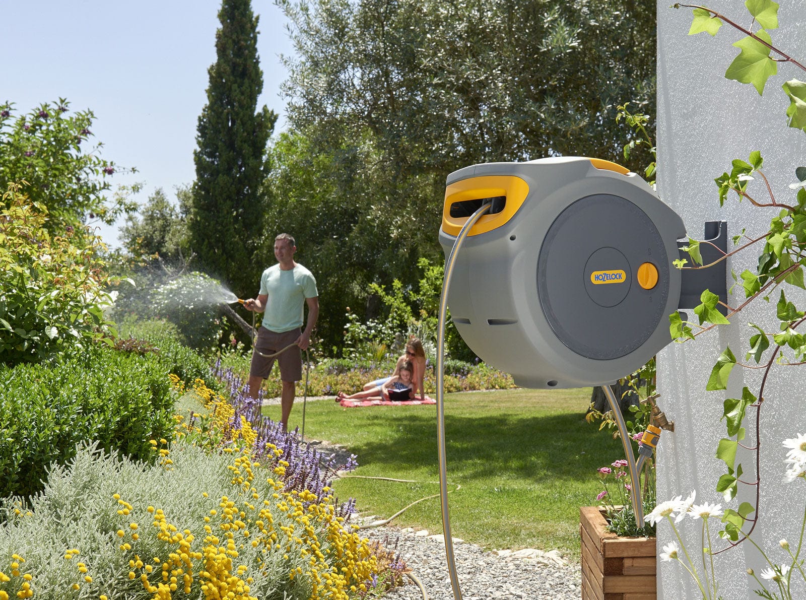 Enrouleur automatique Hozelock 2025 - Tuyau d'arrosage rétractable de 40 m