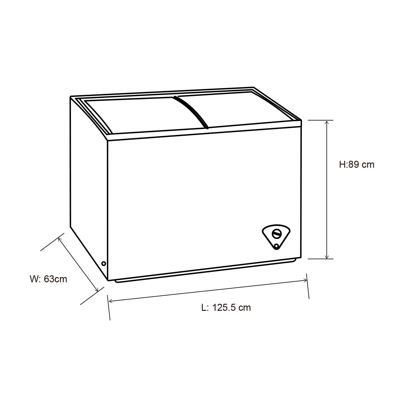 2025 Hvid Fryser 125,5x89 cm 254 liter med to rum