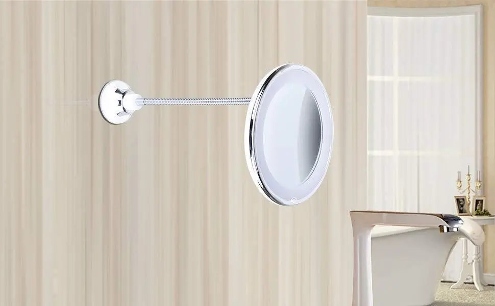 Miroir de maquillage grossissant 10X avec éclairage LED
