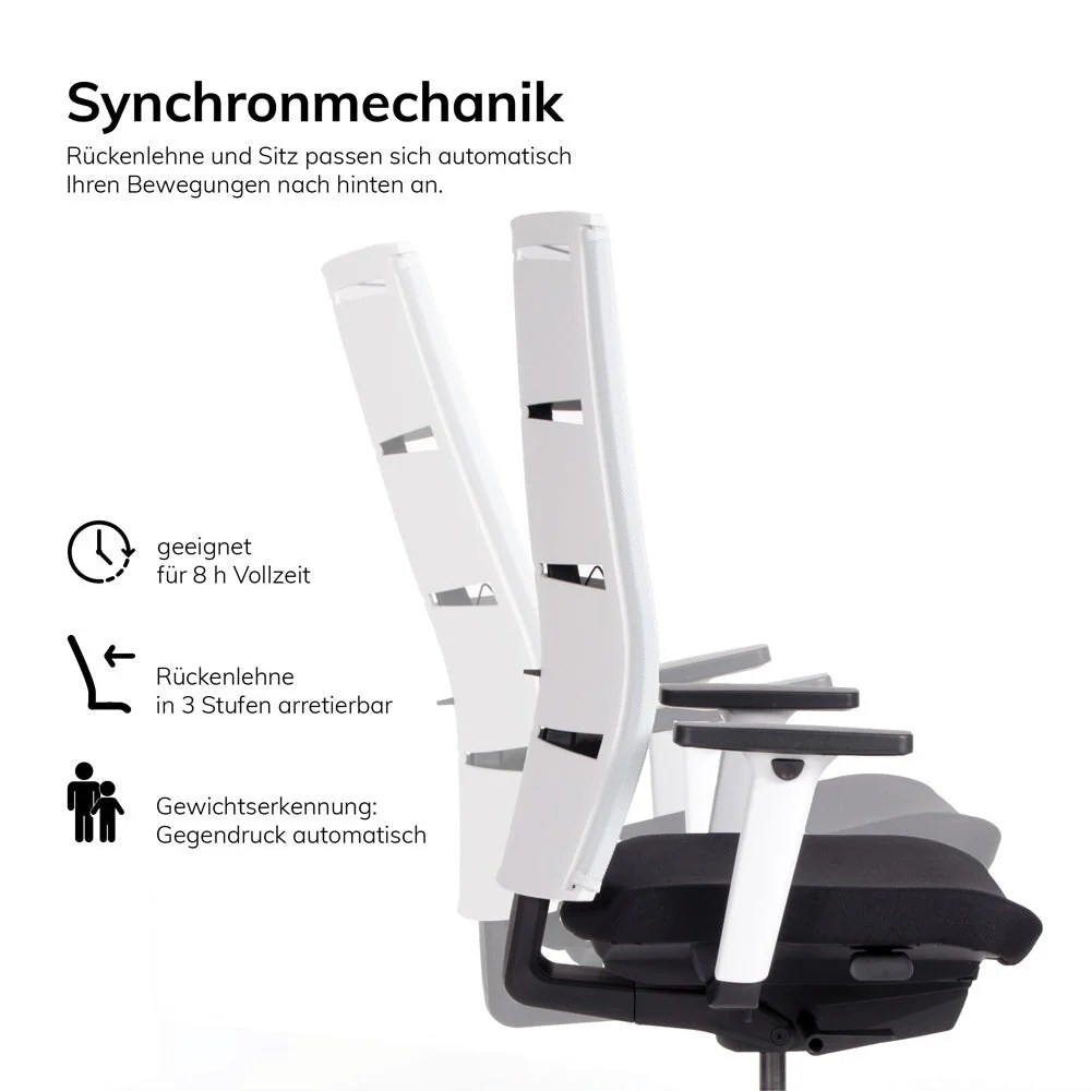 Agilis Matrix MT12 2025 Langsam verstellbarer ergonomischer Bürostuhl mit Netzrückenlehne, Sonderedition, Reines Schwarz
