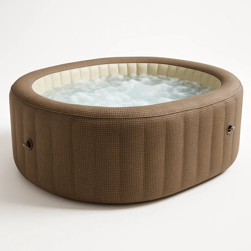 Spa gonflable 196 x 196 x 71 cm, 4 places, rond, marron/beige, GtMisek358GN