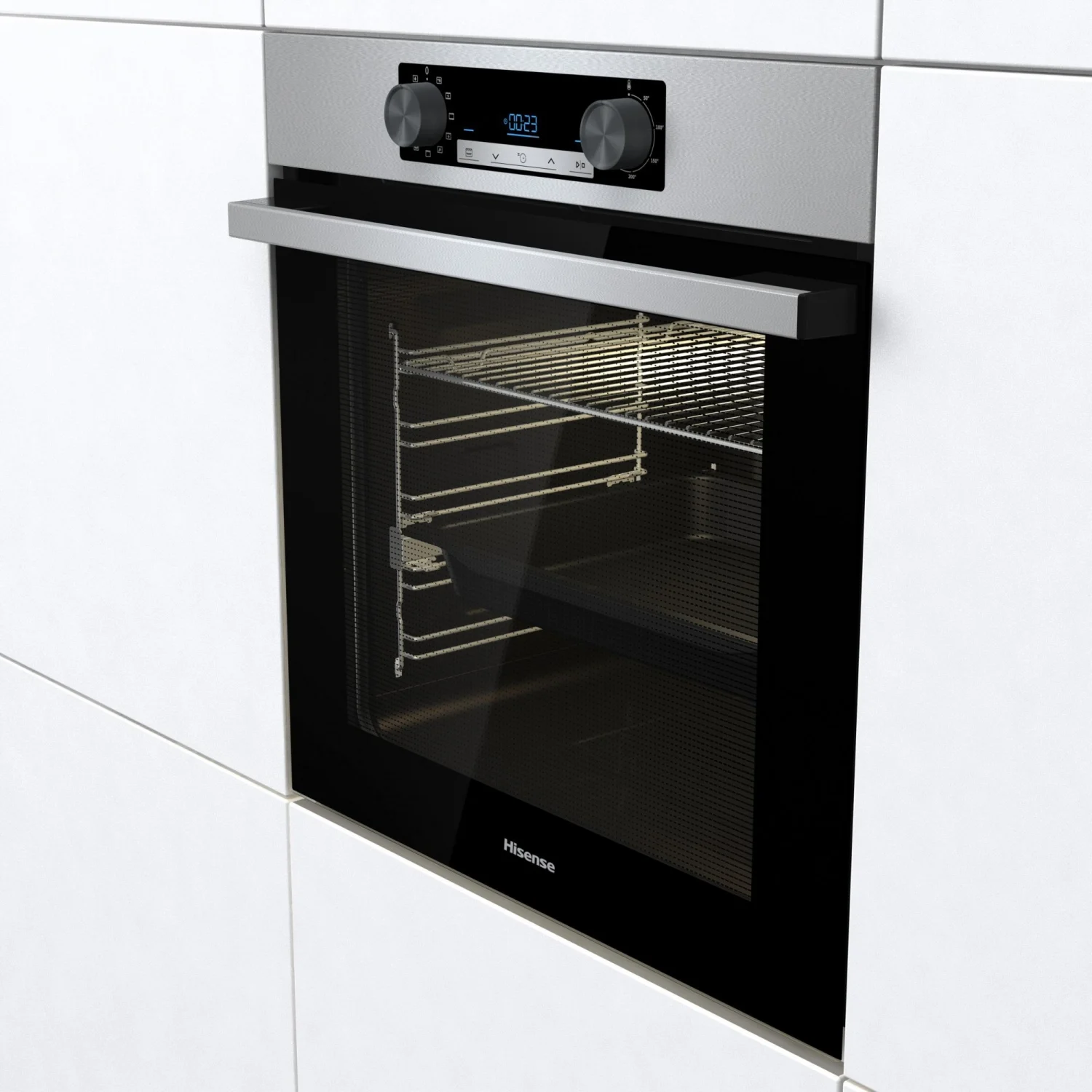 Hisense BI62216AX Multifunktionsbackofen, 2,5 kW, 77 l, Klapptür, 11 Kochfunktionen, Energieeffizienzklasse A – Edelstahl