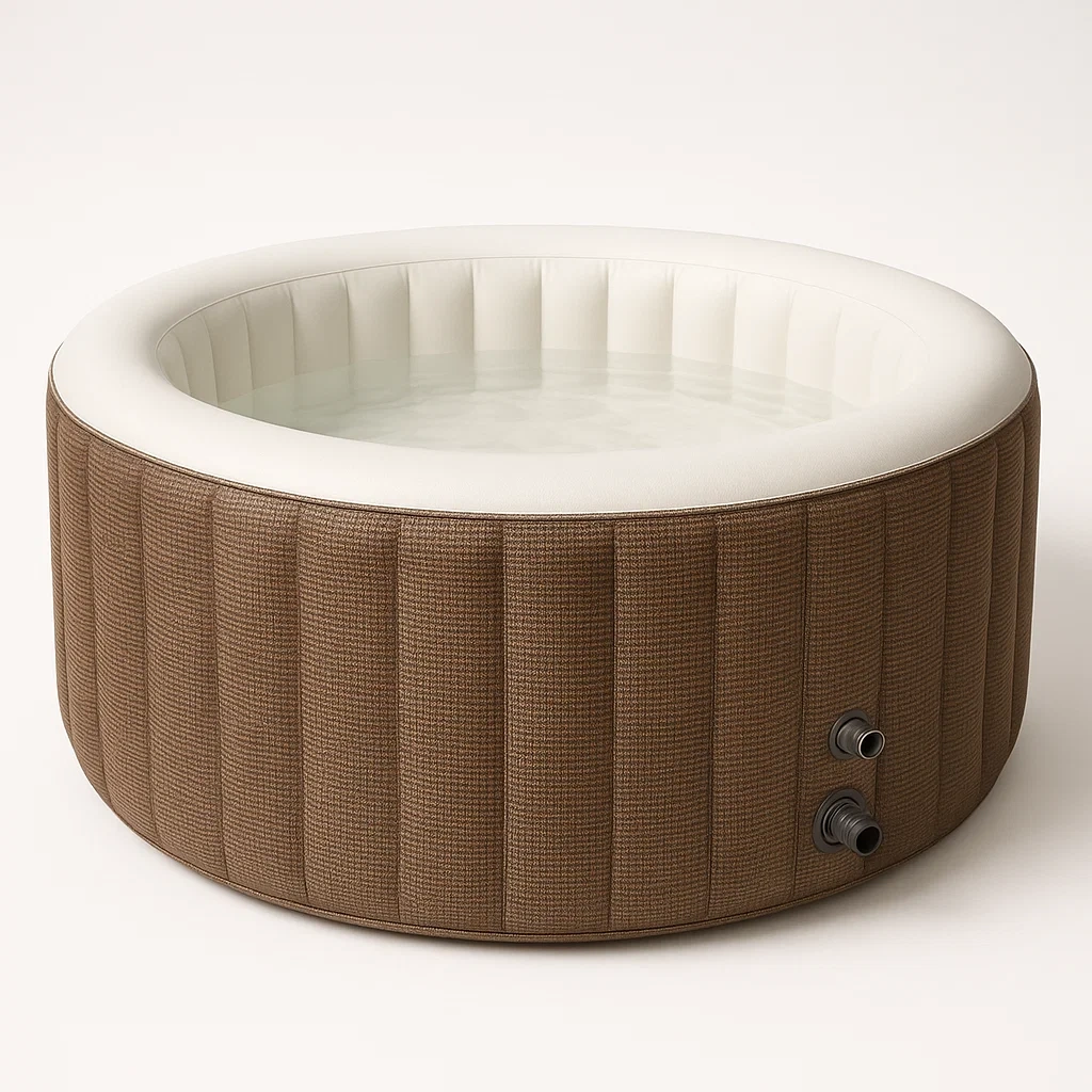 Spa gonflable 196 x 196 x 71 cm, 4 personnes, rond, marron/blanc LySHkAY337iL