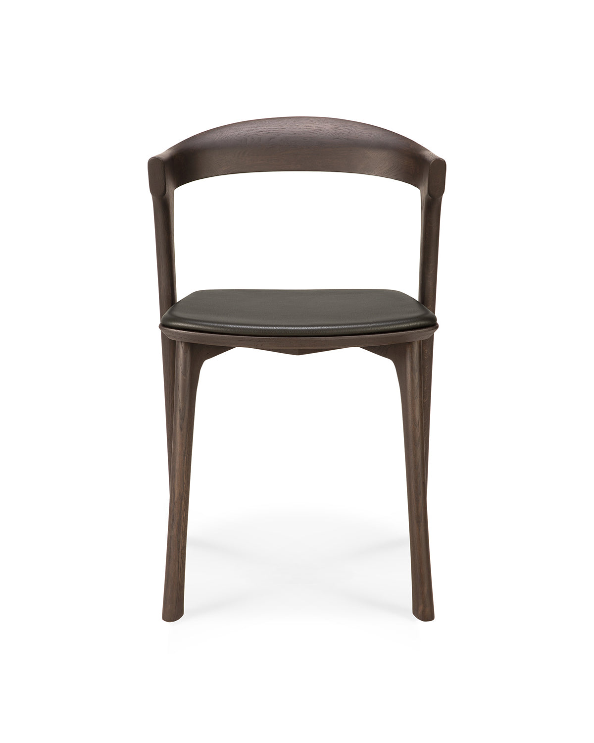 Silla de comedor Bok - Roble marrón con cuero