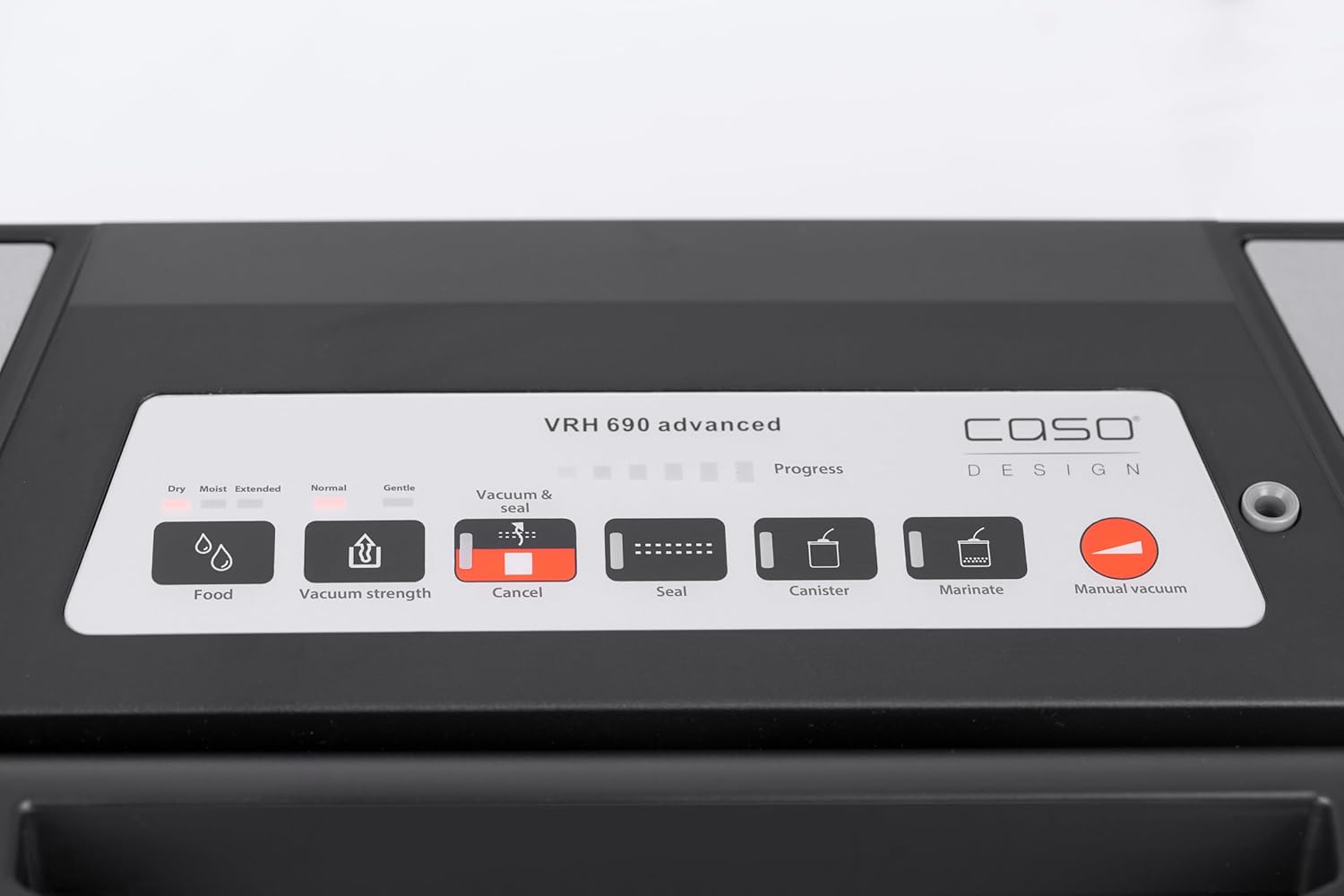 CASO VRH 790 Advanced Pro – Hochwertiger Vakuumierer für den privaten und professionellen Einsatz – Bis zu 200 Vakuumierzyklen in Folge möglich – Automatisches Vakuumieren von Flüssigkeiten – Edelstahl