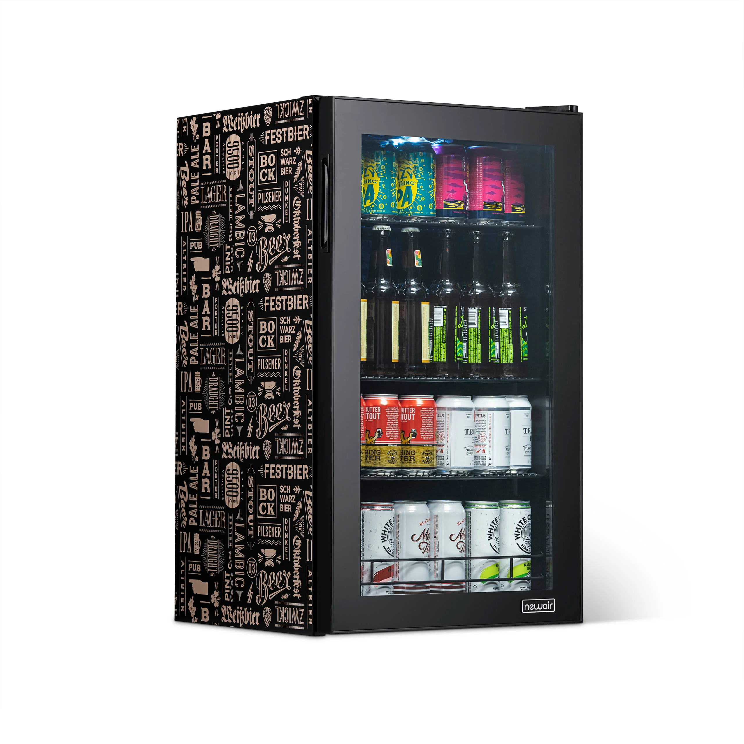 2025 Newair® Fritstående Drikkevarekøleskab World Beers – 126 Dåser – 18,5